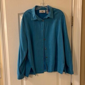 Erin London Vibrant Blue Long Sleeve Shirt